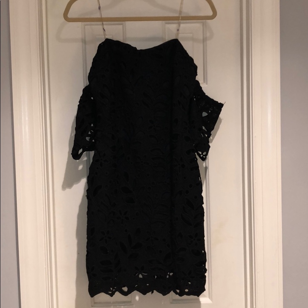 Pinkyoto off-the-shoulder black dress